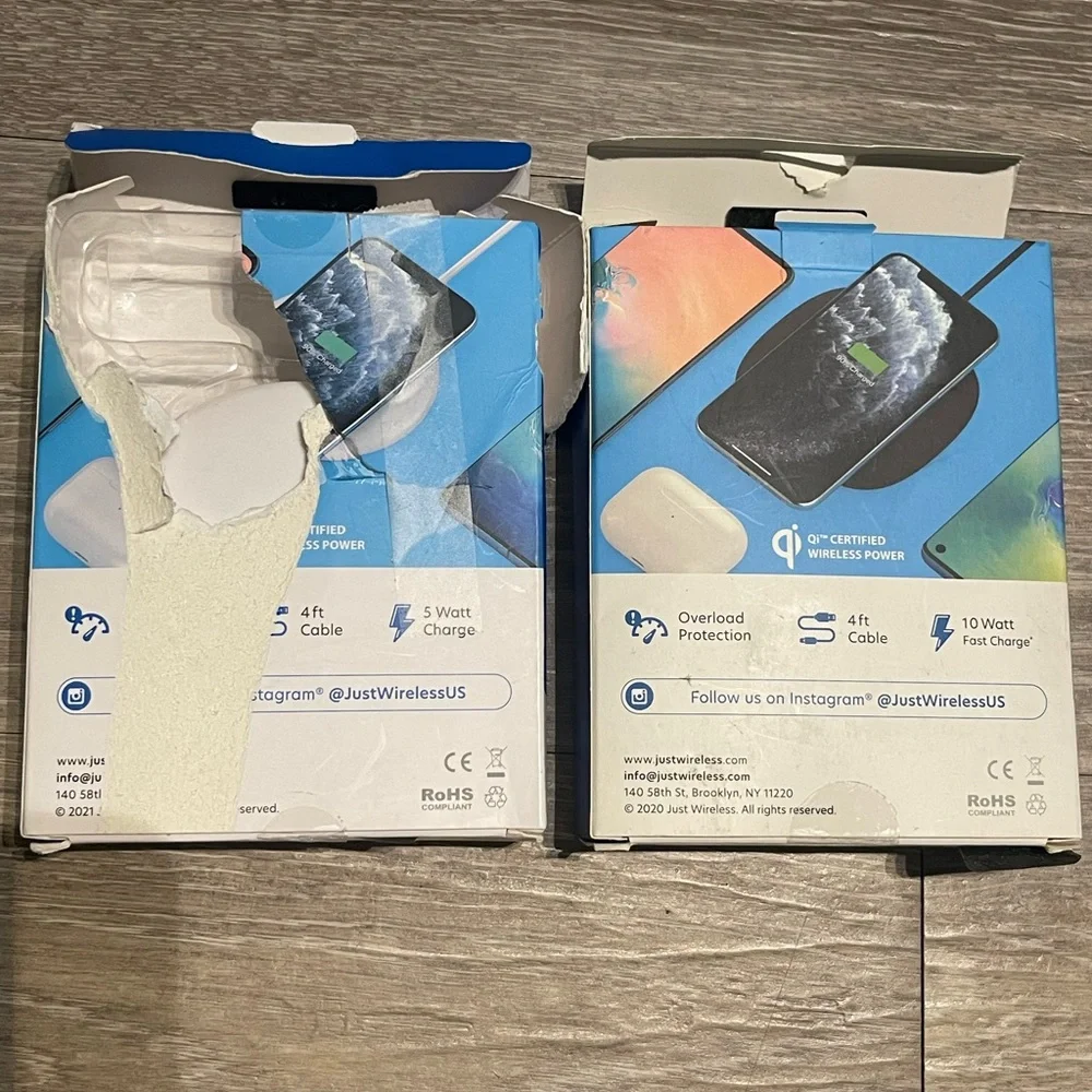 JW Two wireless chargers for android or iPhone qi enabled